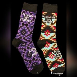 Assholes Live Forever 2 pair of socks 7-12
